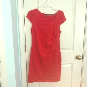 Ann Taylor Red Cap Sleeve Dress